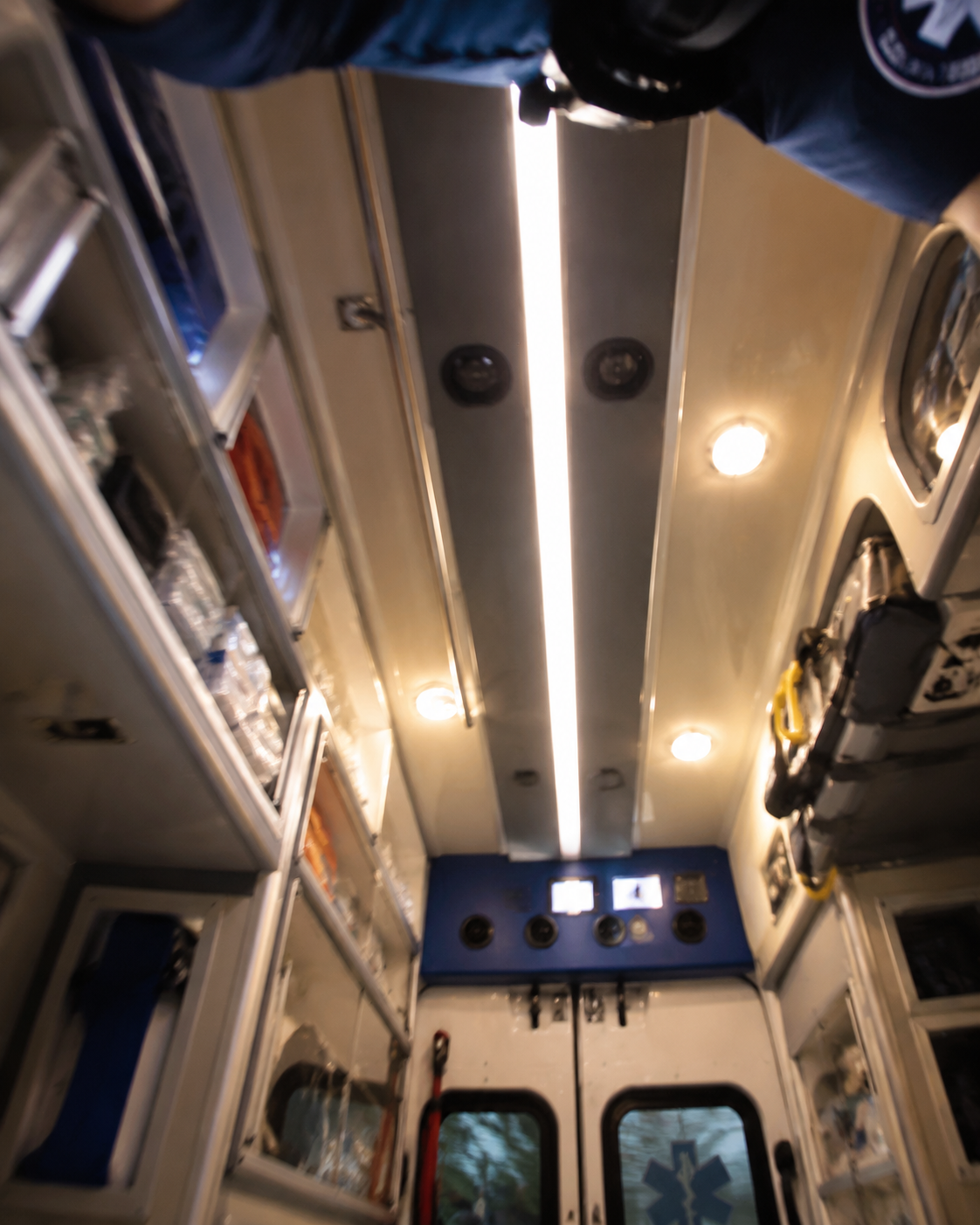 Inside the ambulance on the ride to the hospital