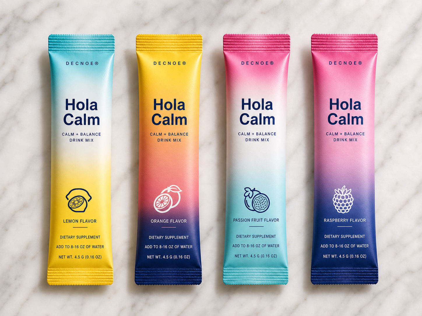 All four Hola Calm trial flavors